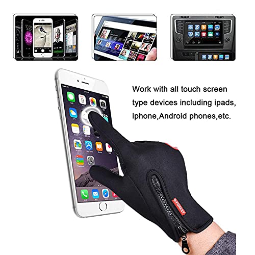 FOXLVDA Winter Warm Gloves for Men and Women, with Windproof and Waterproof Features, Sensitive Touch Screen Texting Fingers for Work, Cycling, Driving - size: X-Large
