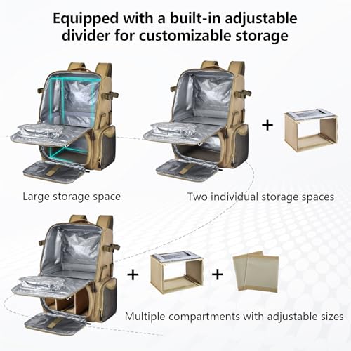 29L Multi-Compartment Fishing Tackle Backpack with 4 Rod Holder, Integrated Cooler and Rain Cover