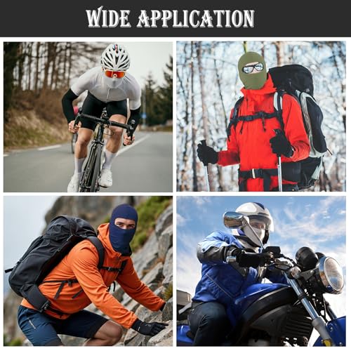 6 Pack Ski Mask Balaclava for Men Women, Lightweight UV Protection, Summer Full Face Cover Outdoor Motorcycle - color: Black, White, Light Gray, Dark Gray, Navy Blue, Green