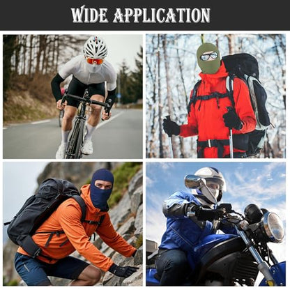 6 Pack Ski Mask Balaclava for Men Women, Lightweight UV Protection, Summer Full Face Cover Outdoor Motorcycle - color: Black, White, Light Gray, Dark Gray, Navy Blue, Green