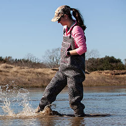 HISEA Women Waders Waterproof 400G Insulated Neoprene Chest Wader for Women - color: Arabian Leopard, size: 8