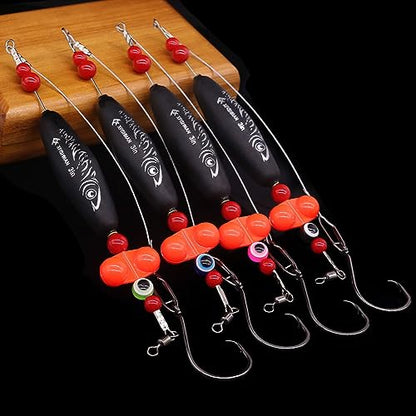 Catfish-Rig-for-Bank-Fishing-Catfishing-Tackle-Floats-with-Rattler-Santee Cooper Rig Equipment - color: Black-4 Pack, size: 2.5 inch