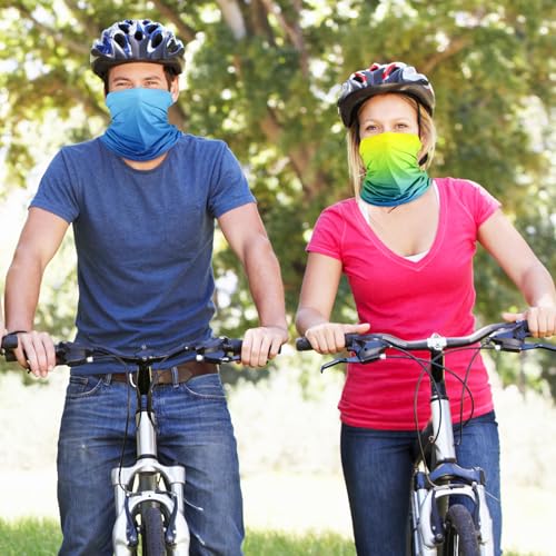 Geyoga Summer UV Protection Cooling Neck Gaiter | Sunscreen Breathable Face Scarf Bandana Mask Neck Gaiter for Outdoor Fishing Hiking Camping - color: Gradient Color