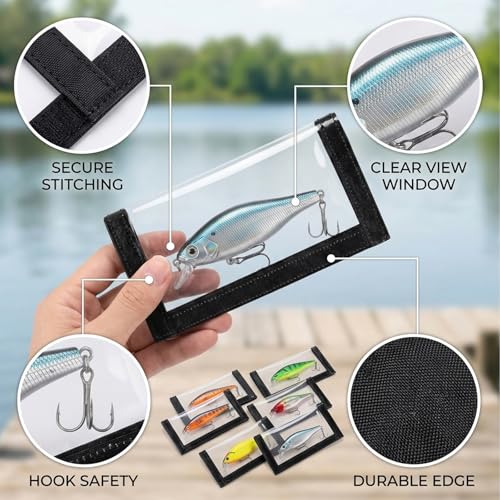 6 Set of Lure Wraps, Fishing Hook Covers， Fishing Lure Wraps, PVC Protective Sleeves for Fishing Gear Storage