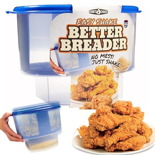 Cook’s Choice Original Better Breader – Mess-Free Breading Station for Chicken, Fish & Vegetables – Large Capacity Fits Full-Size Cuts – Shake & Coat for Even Coverage – Dishwasher Safe & Made in USA