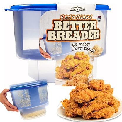 Cook’s Choice Original Better Breader – Mess-Free Breading Station for Chicken, Fish & Vegetables – Large Capacity Fits Full-Size Cuts – Shake & Coat for Even Coverage – Dishwasher Safe & Made in USA