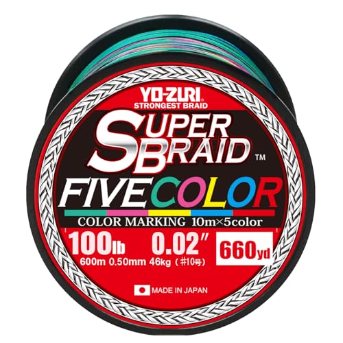 Yo-Zuri Superbraid 660 yd Floating Braid, 5-Color, 100 lb