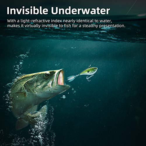 RUNCL Fluorocarbon Fishing Line, PowerFluoro Clear Ice Fishing Leader Line - Virtually Invisible, Faster Sinking, Extra Sensitivity, 300/500/1000yds, 5-32lb Break Strength, Fishing Gifts - size: 5 lb - 1000 yds