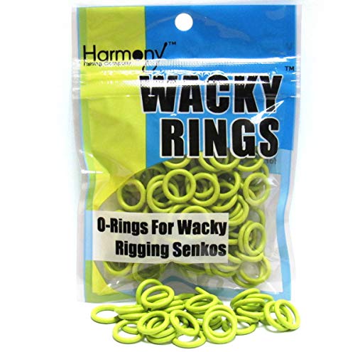 (100pk) – O-Rings for Wacky Rigging Senkos/Worms/Soft Stickbaits – Bait Saver Orings for Senko Worm – Save Your Baits from Tearing While Wacky Neko Rigging - color: Chartreuse, size: 6”+ Senko (5/16” ID)