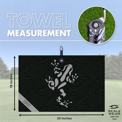 Rippit Magnetic Waffle Golf Towel – Large 16"x24" Microfiber Golf Club Ball Magnet Clip to Hang on Bag Cart Strong Premium Strength Ultra Absorbent Gear Men Gift (Rippit Black) - color: Rippit Black