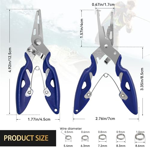 200 Pcs Fishing Stainless Steel Split Rings with Plier Set | Double High Strength, Lure Tackle Connector Kit, Mini Split Ring, Line Cutting Ring, Freshwater & Saltwater