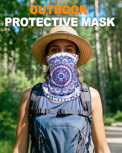 4Pack Neck Gaiter for Men Women Face Cover Mask Head Wrap Balaclava Headwear Bandana Headband Magic Scarf - color: A-color Paisley