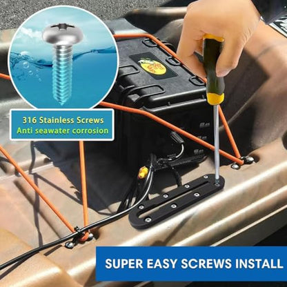 Kayak Track Kayak Low Profile Track,Kayak Rail,Kayak Accessories Mount Track,Kayak Gear Track for Fishing Rod Holder,Kayak Rail Track for Paddle Holders Fish Finder,Cup Holder,Anchor Cleats - size: 7inch4pcs