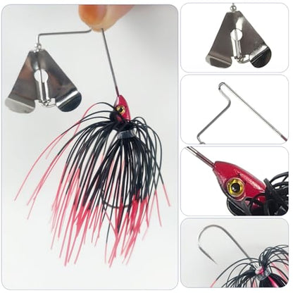 5 Pcs Bass Spinner Baits Buzz Bait Hard Metal Fishing Jigs for Bass Trout Pike Salmon 3.46in/0.31oz