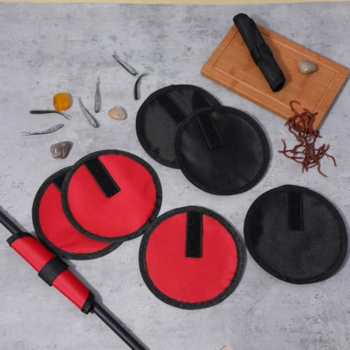 8 Pcs Lure Wrap, 5.9 Inch Fishing Hook Covers Fishing Hook Cover Protector Guard to Keep Fishermen Safe for Rod - color: Red, Black
