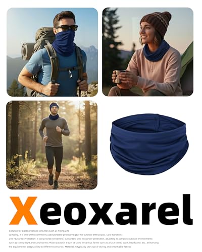 Xeoxarel Neck Gaiter, 7 Pack Cooling UV Protection, Bandana Face Mask Scarf for Men and Women - color: Black, White, Orange, Royal Blue, Purple, Fluorescent, Pink