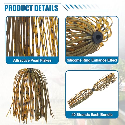 Silicone Jig Skirts 18/36 Bundles Fishing Lure Skirts Replacement Quick Change Umbrella Skirt for Spinnerbaits Buzzbaits Fishing Jigs Lures - color: 18pcs