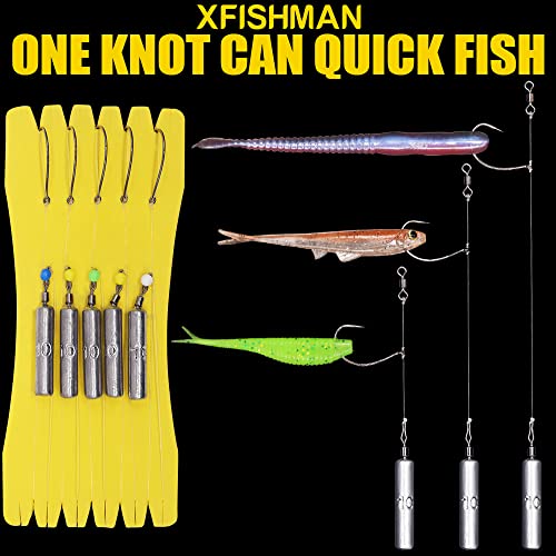 Drop Shot Rigs for Bass Fishing Ready Rig with Hooks and Sinker Weights - color: Hook Size 1-Weight 1/4 oz-Qty 5