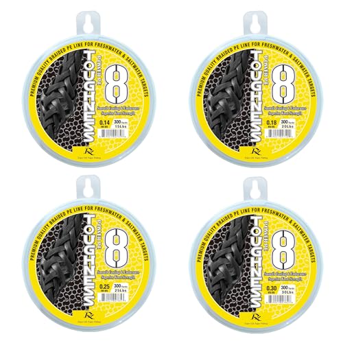 Ray Fishing Toughness 8 Strands Braided Fishing Line | Cast Further & Lasts Longer, Greater Abrasion Resistance, Strong Knot Strength, Smaller Diameter, Fresh and Salty - color: Yellow, size: 0.30mm-30Lbs