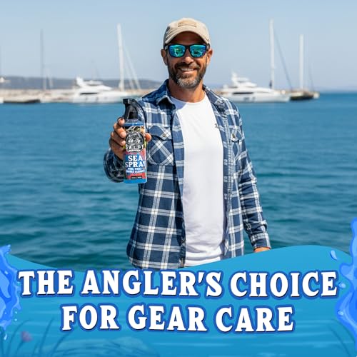 Salty Captain Sea Spray – Fishing Reel Cleaner Spray 500ml – Salt Remover for Rods, Reels & Tackle – Prevents Rust & Corrosion – Easy Reel Cleaning Kit, Extends Gear Life, Fast & Easy Cleaning