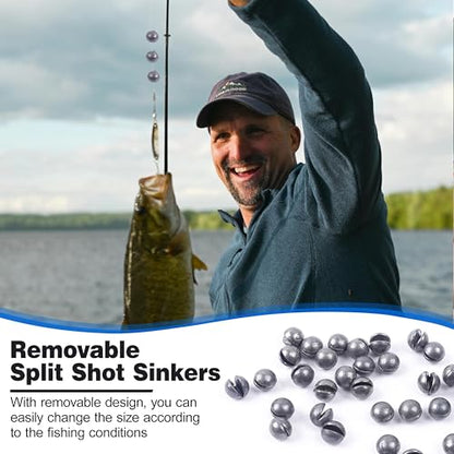 100pcs Split Shot Fishing Weights Removable Round Fly Fishing Line Sinkers Reuseable Clip On Weights Freshwater Saltwater Split Shot Fishing Sinkers - style: 100pcs-3g