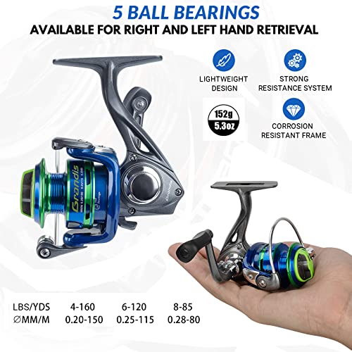 QualyQualy Ice Fishing Rod Reel Combo Complete Set Ice Fishing Gear with Backpack Seat Ice Cleats Ice Fishing Jigs Line Full Ice Fishing Kit 24" 26" - style: Spinning Reel Combo