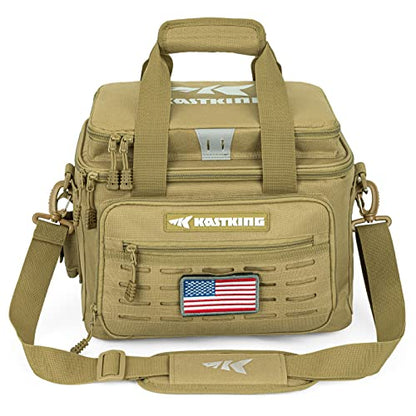 KastKing Fishing Tackle Bags - Saltwater & Freshwater Fishing Bags - Water Resistant, Padded Shoulder Strap - Gear Storage - color: Khaki--Medium, size: Medium