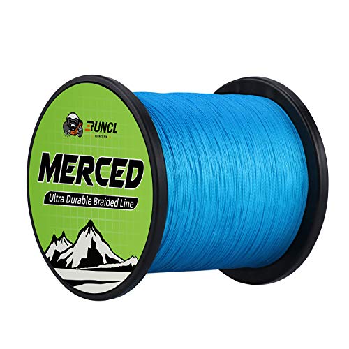 RUNCL Braided Fishing Line Merced, 1000 500 300 Yards Braided Line 4 8 Strands, 6-200LB - Proprietary Weaving Tech, Thin-Coating Tech, Stronger Smoother for Freshwater Saltwater - color: Blue, size: 6lb/300yards (4 Strands)