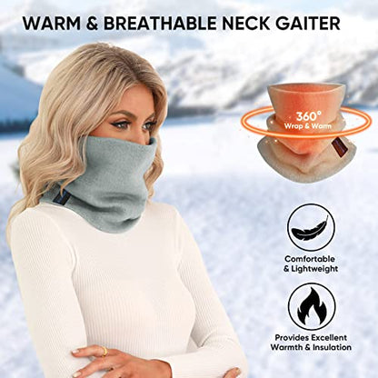 TICONN Neck Gaiter Face Cover Scarf, Neck Warmer Breathable Sun & Wind-proof for Skiing Fishing Hiking Cycling - color: Chiseled Stone-2pk, style: Fleece