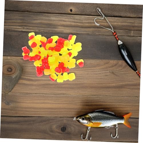 Hemobllo 150pcs Soft Silicone Floating Corn Lures for Trout and Carp Fishing, Soft Yet Sturdy Simulation Bait Lifelike Shape for Freshwater and Saltwater Angling