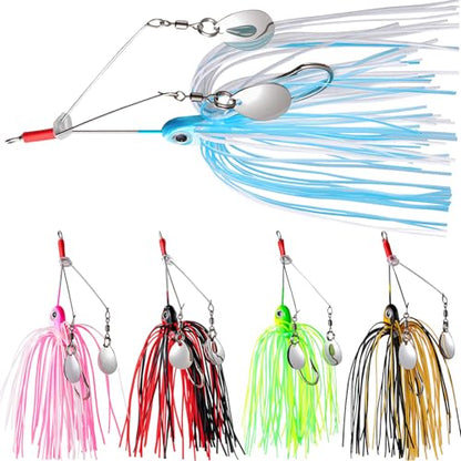 Tripquips Bass Spinner Baits, Spinnerbait Fishing Lures Hard Metal Swimbait for Bass Pike Trout Salmon 5Pcs - color: 5Pcs-0.42oz