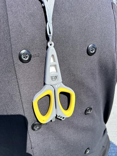danco Fishing Ceramic Braid Scissor, Karl,Serrated Blades, Fishing Scissors for Braided Line, Non Slip Grip