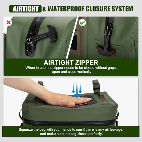 Goture Waterproof Fishing Waist Pack,IPX8 840D TPU Large Tackle Bag with Rod Holder,Airtight Zipper Closure,Detachable Water Bottle Holder, 10L Fly Fishing Bag with Adjustable Strap,Sling Fanny Pack - color: B1:10L Green Waterproof Tackle Bag