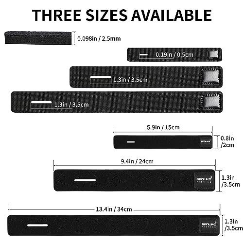 SANLIKE Fishing Belts Rod Straps Pole Ties Fishing Tackle Ties Cable | Black 15cm/24cm/34cm-5pcs/10pcs/20pcs, Stretchy Tackle Holders for Casting Spinning and Fly Rods, Organize and Protect - size: 5.9in*0.8in-5pcs