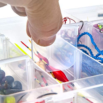 MEIJIA Outdoor Fishing Tackle Boxes, Plastic Box, Plastic Storage Organizer Box with Removable Dividers - Fishing Tackle Storage,Off-White - size: Mediuem