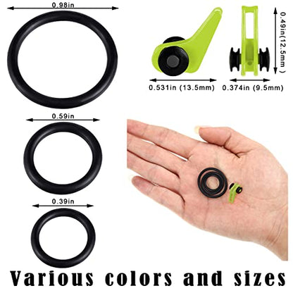 Gejoy 21 Pcs Fishing Hook Holder Fishing Rod Hook Keeper with 3 Size Elastic Rubber Rings, Adjustable Spring Lure Bait Holders for Most Rods - color: Yellow