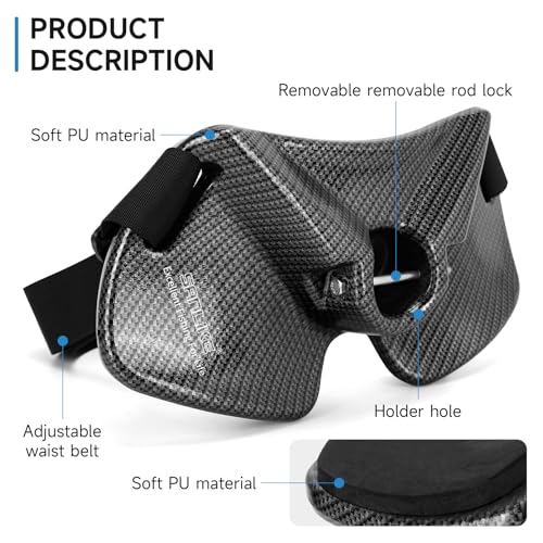 SANLIKE Fishing Belt Rod Holder Lightweight Carbon Fiber Fishing Belt | Adjustable heavy-duty nylon strap with quick buckle, suitable for offshore boat, deep sea and surf rock fishing