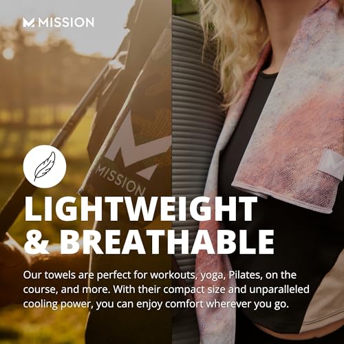 MISSION Max Plus Cooling Towel- Soft, Durable Microfiber - Cools Up to 3 Hours - UPF 50 Sun Protection - Machine Washable - color: Honey Dew