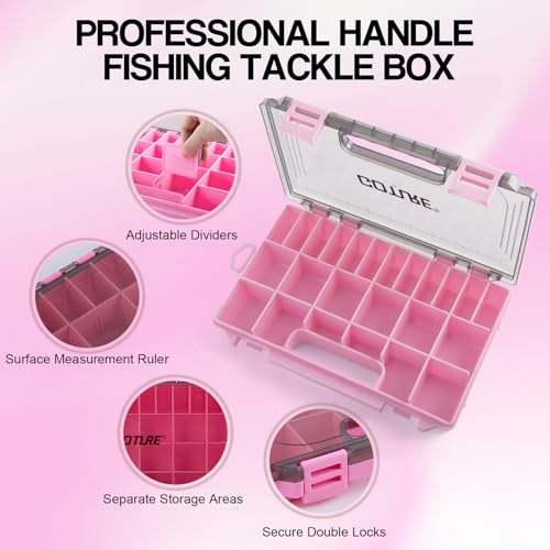 Goture Pink Fishing Rod and Reel Combo - ML Action Spinning Reel Pole with Shimmering Pink Sling Bag - 8FT Telescopic Rod Kit for Starter Travel Saltwater Freshwater - color: Shimmering pink, size: Small bag with 3600 trays, style: Full Fishing Kit(includ