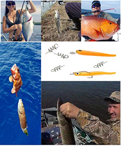 Soft Lure Spring Twist Lock, Fishing Crank Hook Centering Pin | Stainless Steel,Saltwater & Freshwater Safe, Easy To Attach & Remove, For Bass Trout Walleye, Storage Case, 15mm26mm33mm42mm - color: Nickel-A: 15*4mm 200pcs