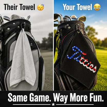Funny Golf Towel with Clip, Microfiber Caddie Towel for Golf Bag, Gag Gifts | Golf Club Towel | Cool Golf Gifts for Men & Women | Golf Gag Gifts | Premium Golf Towel with Clip Holder | Disc Golf Towel - color: Usa