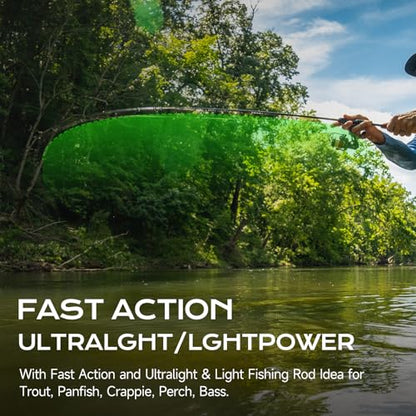 HANDING M1 BFS Rod Ultralight & Light Rod 2-Piece Trout Fishing Rod | Spinning & Casting Rod for Trout Panfish Crappie Perch and Other Light-Tackle Species in Creeks Rivers Lakes and Ponds - size: 6'6'' - Ultralight - Fast