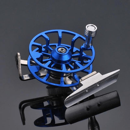 Full Metal Ultra-Light Former Ice Fishing Reels Wheel Fly Fishing Reel Aluminum Fishing Accessories - color: blue