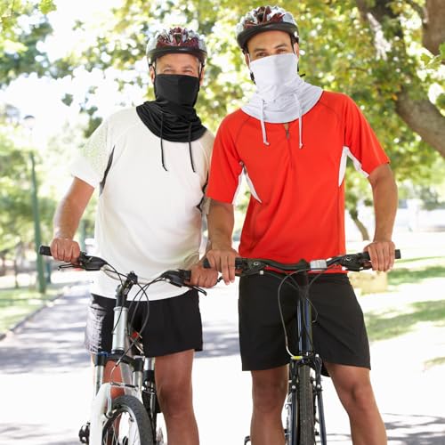 Patelai 6 Pcs Summer Balaclava UV Face Mask Sun Protection Cooling Hood Full Head Face Cover for Women Men Cycling Fishing - color: Black, Dark Gray, Light Gray, White, Navy Blue, Sapphire Blue