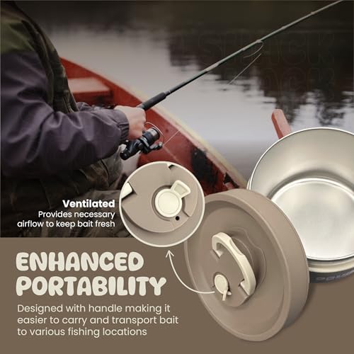Insulated Live Bait Storage - Stainless Steel, Compact, Durable, Keeps Bait Fresh and Alive - size: Original