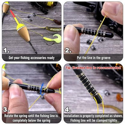 Alwonder 4-Pack Fishing Bobbers Floats, Buoyant Balsa Wood Body Spring Fishing Floats and Bobbers, Oval Bobber for Crappie Bluegill Trout Bass Panfish Catfish Walleye - size: #4: 2.4“ * 1.15"