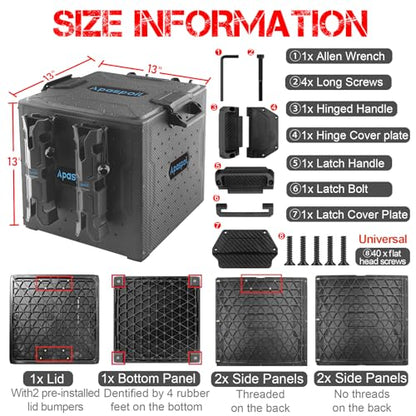 Kayak Fishing Crate with 4 Rod Holders | 13"x13" Kayak Tackle Storage Box & Gear Organizer | Durable, Compact Kayak Crate Storage for Most Fishing Kayaks