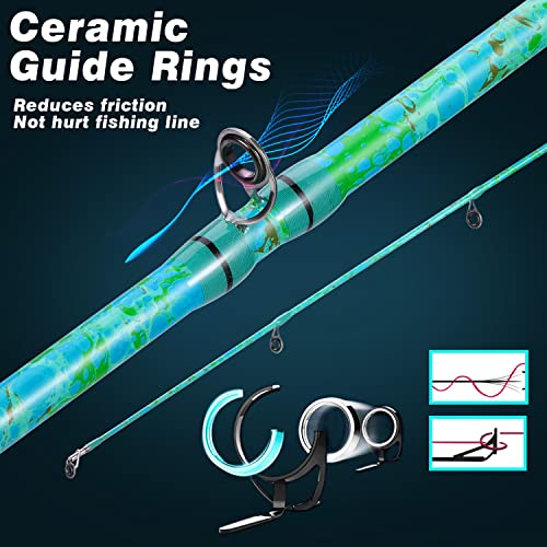 Sougayilang Fishing Rod and Reel Combo, 2-Piece 5-Foot 6-Inch Graphite & Fiberglass Rod, Durable and Strong, Quickset Anti-Reverse Fishing Reel (1Pack/2Pack) - color: Casting Combo - Right- 2 PACKS