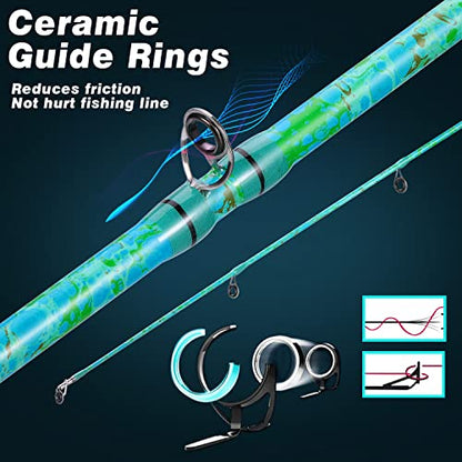 Sougayilang Fishing Rod and Reel Combo, 2-Piece 5-Foot 6-Inch Graphite & Fiberglass Rod, Durable and Strong, Quickset Anti-Reverse Fishing Reel (1Pack/2Pack) - color: Casting Combo - Right- 2 PACKS