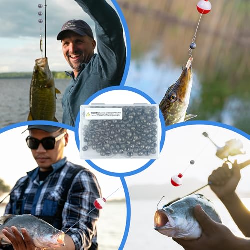 Split Shot Fishing Weights, 100pcs Round Split Shots Fishing Sinkers Removable Egg Weights Sinkers Clip On Weight Fish Line Sinker Tackle for Saltwater Freshwater - size: 2g-100pcs